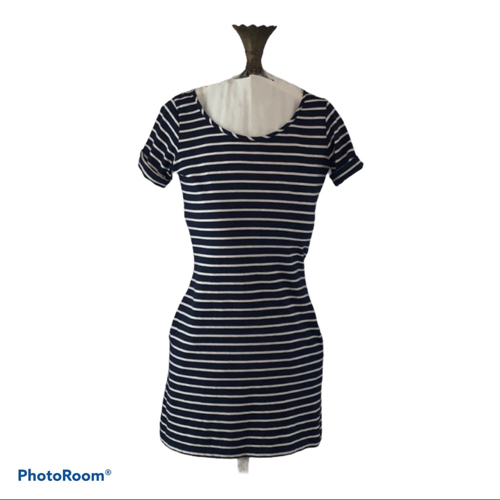 Lucky Brand XS Navy/Ivory T-Shirt Dress